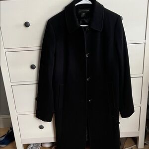 Apostrophe Men's Elegant Black Trench Coat